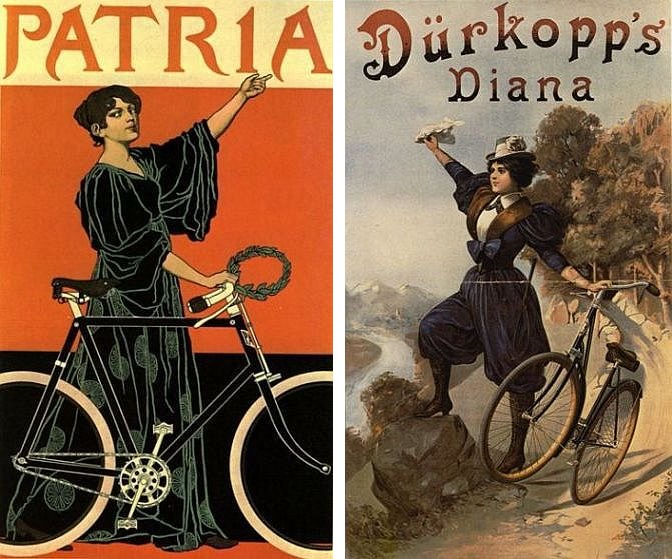 Plakatwerbung für Fahrräder der Marken Patria und Dürkopp (um 1905)