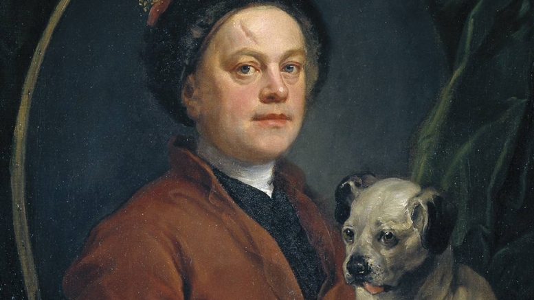 William Hogarth: Selbstporträt ("The Painter and His Pug"), 1745