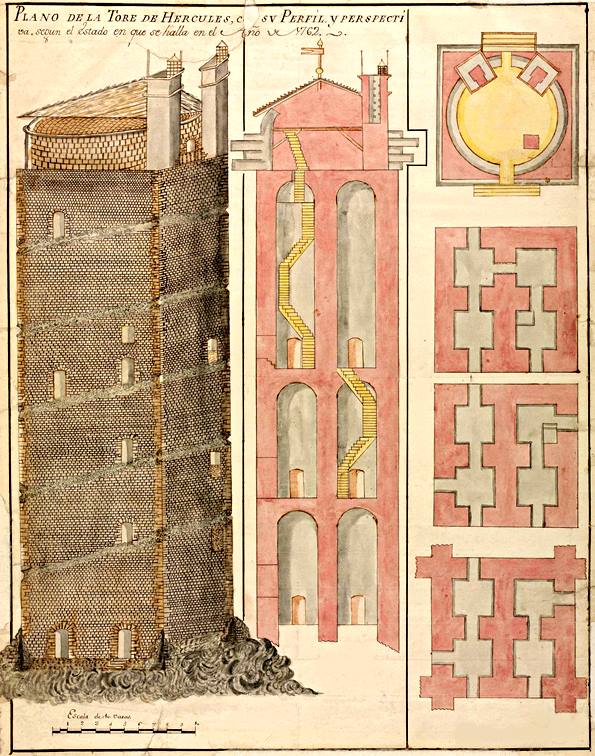 Der Torre de Hércules (Herkulesturm) an der Nordwestküste Spaniens ist einer der wenigen erhaltenen, funktionstüchtigen römischen Leuchttürme. Errichtet zu Beginn des 2. Jahrhunderts n. Chr. zählt er heute zum UNESCO-Welterbe. 