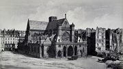 Édouard Baldus: Paris, Place du Louvre, Pfarrkirche St-Germain-l’Auxerrois. Fotografie um 1858 (New York Public Library).