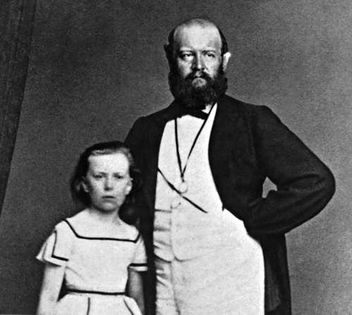 Lydia Escher und ihr Vater Alfred Escher, um 1865 (Foto Wikipedia, Ausschnitt).