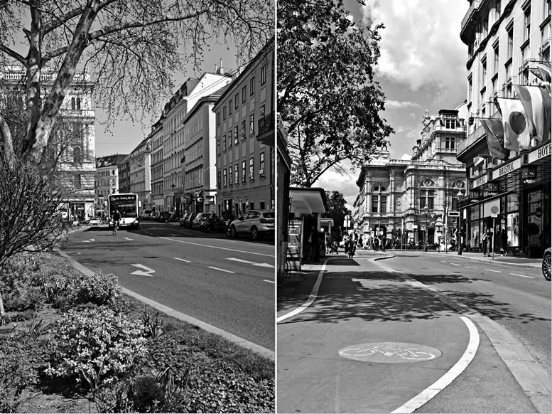 Margaretenstraße (links) und Ringstraße (rechts). Fotos © Norbert Philipp.