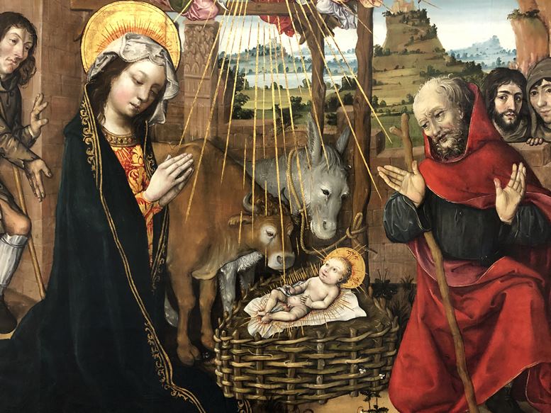Jacquelin de Montluçon: L’Adoration de l’Enfant (um 1496). Musée des Beaux-Arts, Lyon