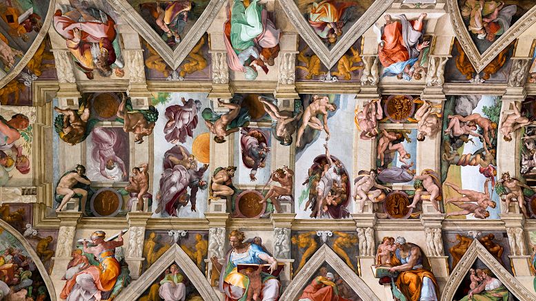 Michelangelo: Deckengemälde der Sixtinischen Kapelle. Foto: Aaron Logan/Wikimedia Creative Commons