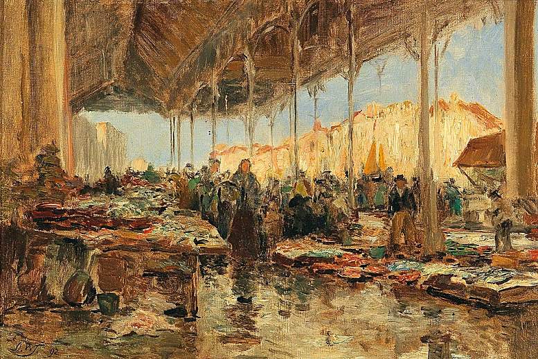 Olga Wisinger-Florian: Fischmarkt in Venedig, 1892. Wikimedia Commons