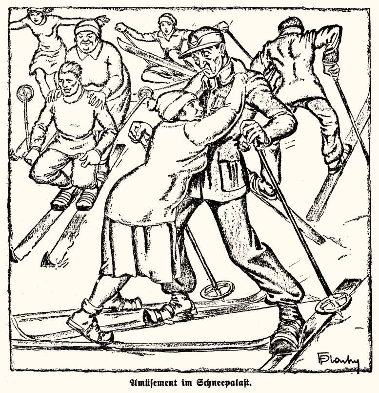 Karikatur von Franz Plachy auf der Titelseite des „Kleinen Blattes“, 2.12.1927
