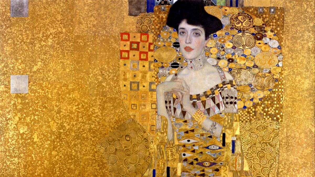 Ausschnitt aus Gustav Klimts Porträt von Adele Bloch-Bauer,1907 (Neue Galerie, New York)