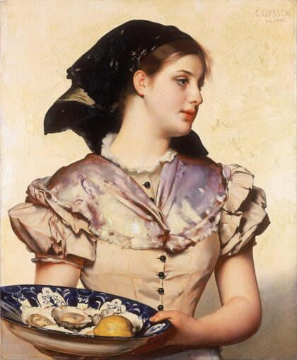 Karl Gussow: Mädchen mit Austern. 1882.
