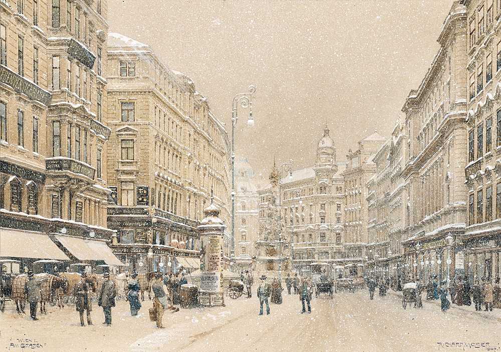 Richard Moser, Der „Graben“ in Wien bei Schneefall, 1907