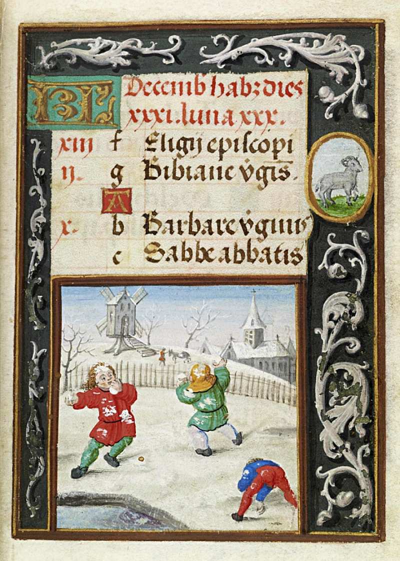 Book of Hours, Snowball Fight, ca. 1520-1530 (The Walters Art Museum, Baltimore. Creative Commons License)