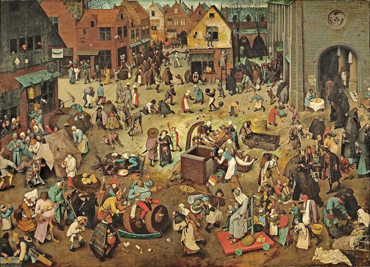 Pieter Bruegel der Ältere, Kampf zwischen Fasching und Fasten, 1559 (Wikimedia Commons)