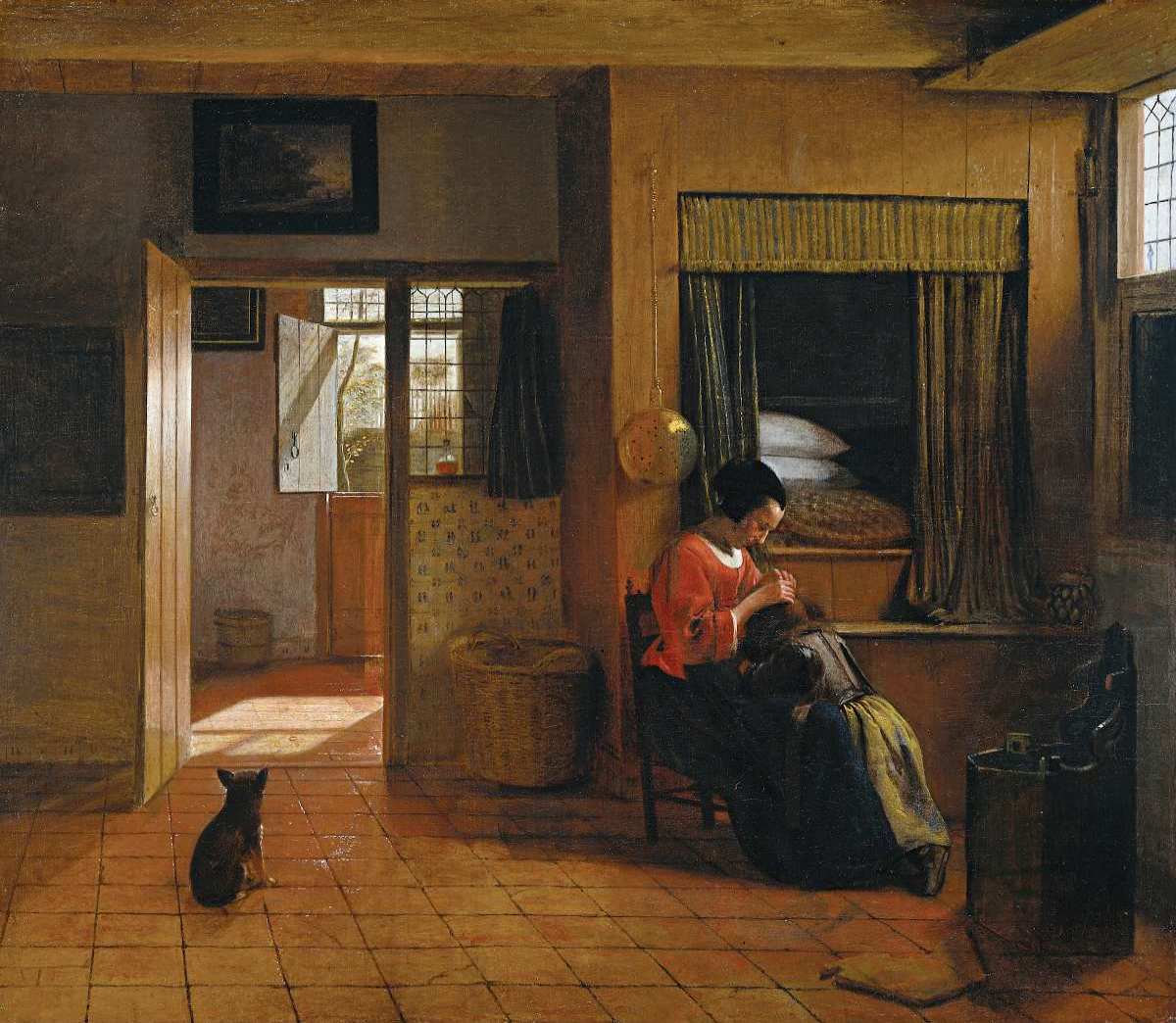 Pieter de Hooch, Moedertaak (Die Aufgabe der Mutter). Um 1660 (Rijksmuseum Amsterdem, Public Domain)