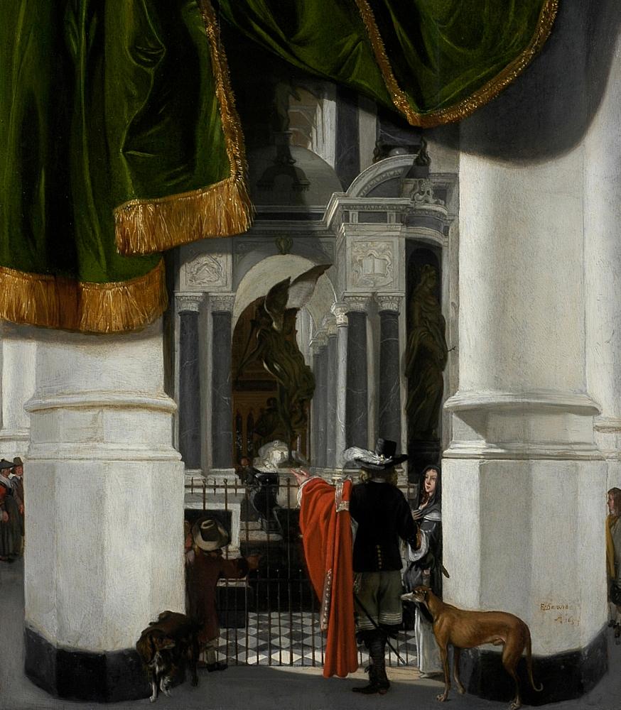 Emanuel de Witte: Innenraum der Nieuwe Kerk in Delft mit dem Grabmal Wilhelms von Oranien. 1653 (Wikimedia)