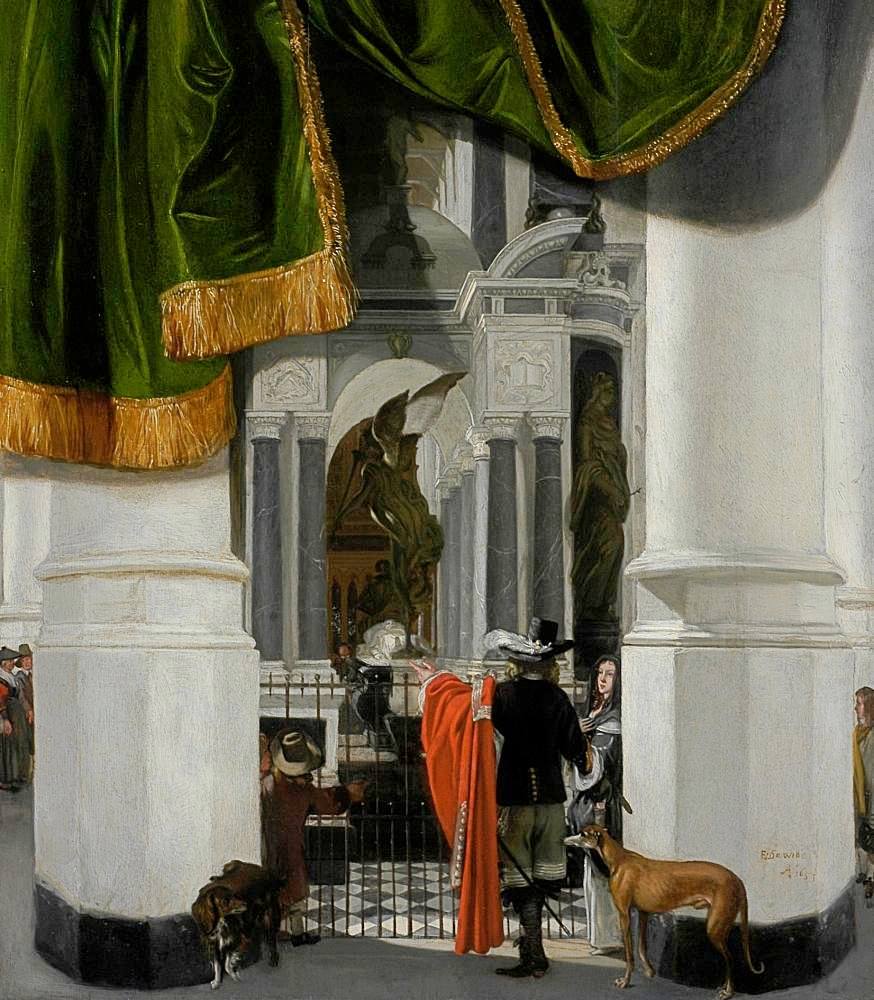 Emanuel de Witte: Innenraum der Nieuwe Kerk in Delft mit dem Grabmal Wilhelms von Oranien. 1653 (Wikimedia)