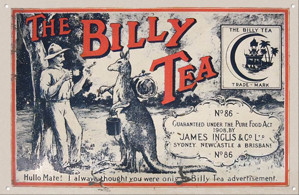 Anonym: The Billy Tea, Blechschild, Australien, 1908