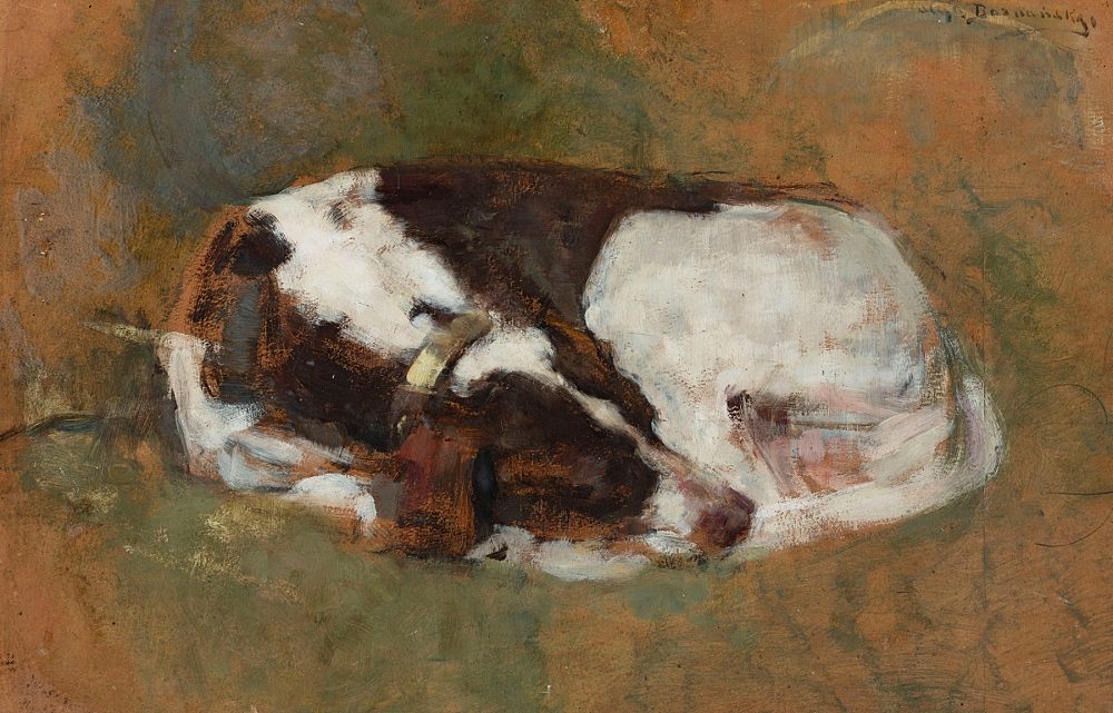 Olga Boznanska: Schlafender Hund. Um 1902 (Artvee)