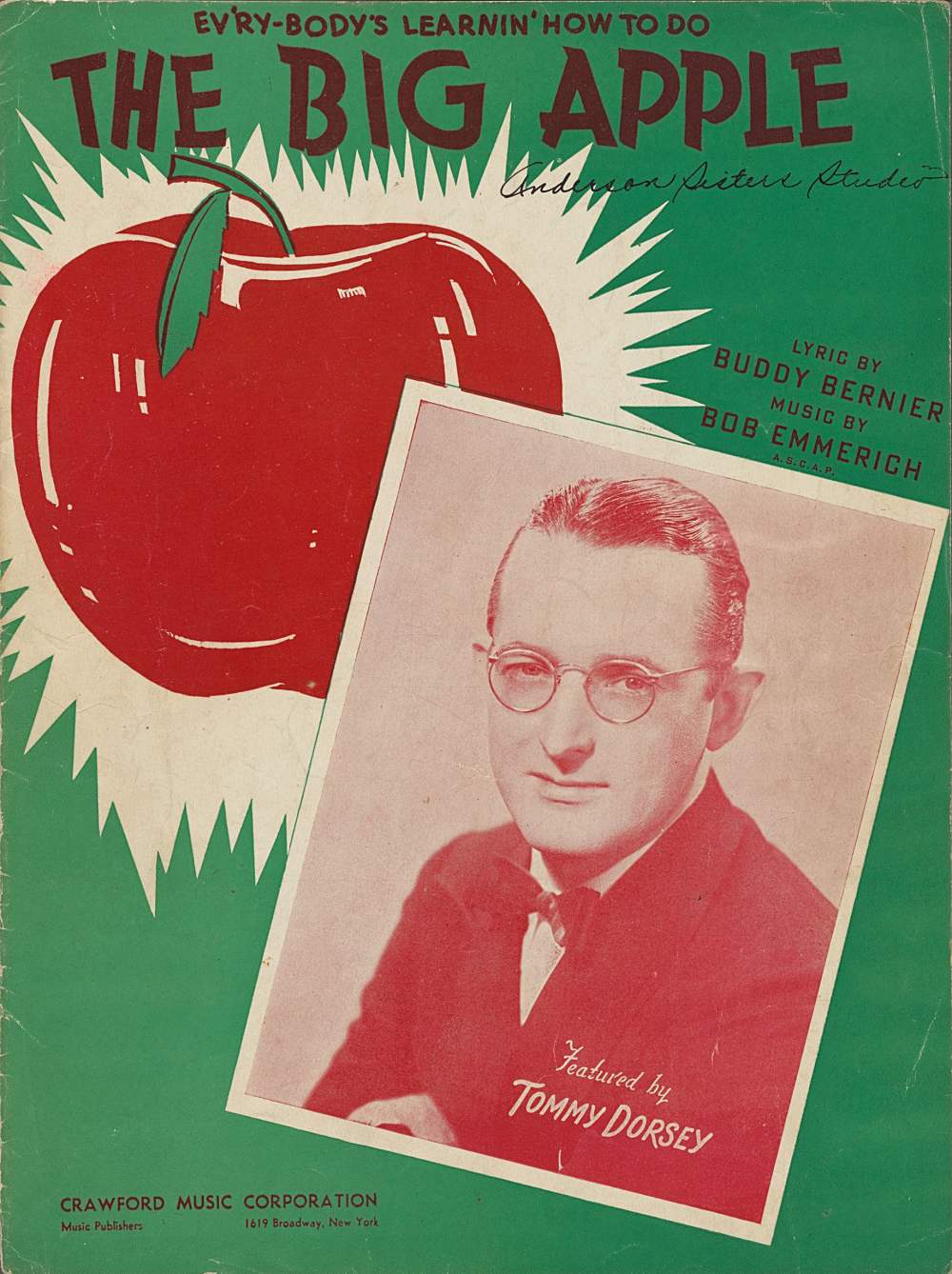 Notentitelblatt zu „Ev’ry-body’s learnin’ how to do the big apple“, 1937 (New York Public Library, Public Domain)